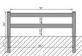 Vinylová ohrada 2 priečky, výška 91,44 cm, dĺžka 2,4m - biela