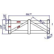  Cancello in vinile a 2 traverse con cerniere e serrature, 91,44 x 182,88 cm