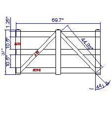 Cancello in vinile a 3 barre, completo di cerniere e serrature, 137,16 x 122 cm
