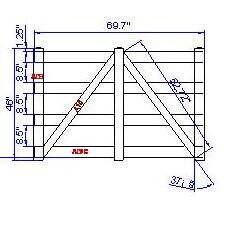 Cancello in vinile a 4 barre, completo di cerniere e serrature, 152,4 x 182,88 cm