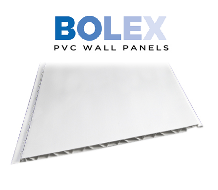 Bolex PVC Wall and Ceiling Panel, 8 ft L x 16 in W x 1/2 in White